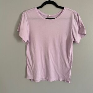 Lululemon Lavender Purple Short Sleeve Training T-Shirt Crew Neck Relaxed Fit 4